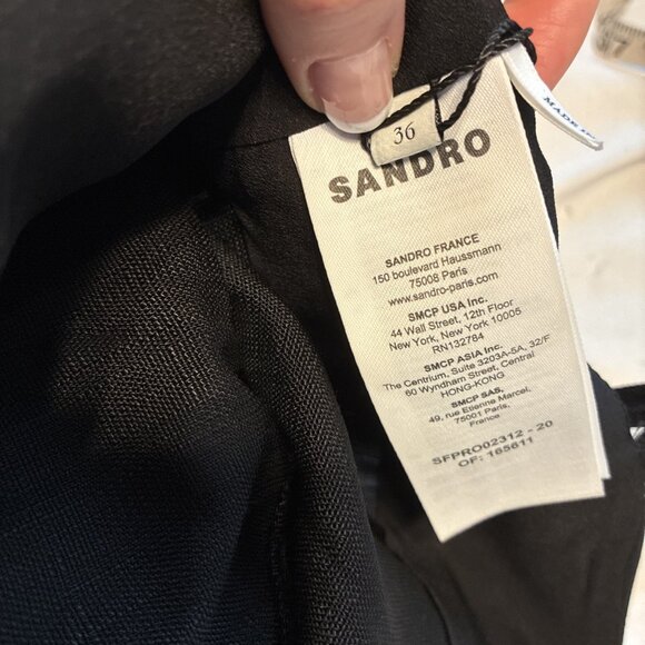 Sandro New Authentic Solid Black Gisele Tank Tiered Mini Dress 36 4 Small - Picture 7 of 8